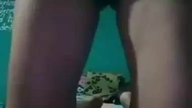 Desi chick touches tits and shows pussy during the video call