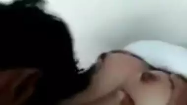 Sexy GF getting her boobs sucked by BF