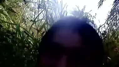 Indian girl enjoying with boyfriend in outdoor