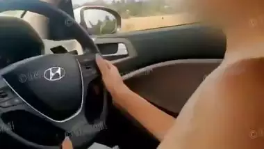 Local sex video of a naked wife driving a car in public