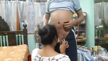 Indian lady enjoying sex with BF in a standing position