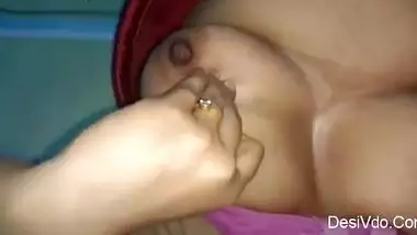 Indian wife boob pressing