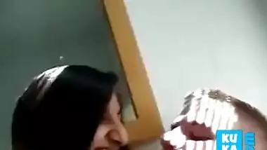 Indian Woman kissing her white boyfriend Desi NRI