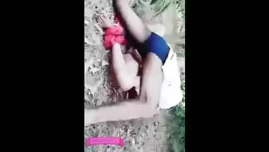 Outdoor Indian blue film of a youthful cutie fucking her ally in the park