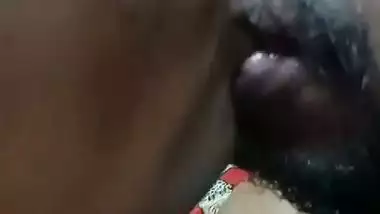 Lover licks his married lover’s tongue in Telugu sex