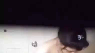 Hindi mom bathing caught by horny son to have incest sex