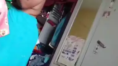 Grandmother wearing blouse and showing naked boobs