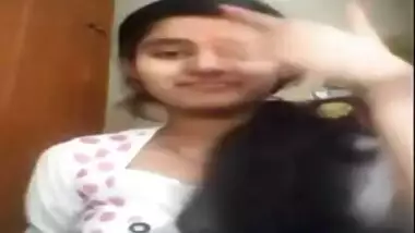 cute girl fondles boobs on webcam