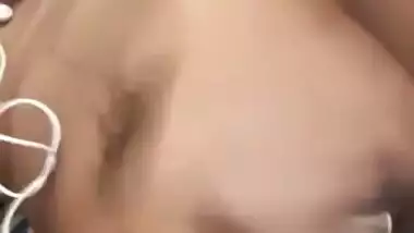 So Beautiful Girl with Cute Nipples and Hairy Pussy Hard Fingering and Boobs Licking Part 2