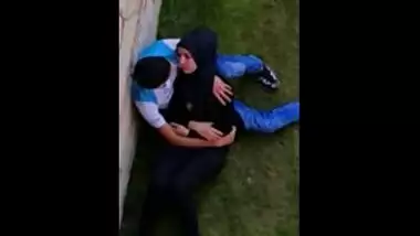 Arab students outdoor boob sucking
