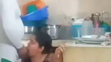 Giving Blowjob to young devar in kitchen