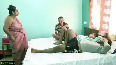 Desi Rich boys fucks Beautiful Bhabhii!! Hot Threesome Sex