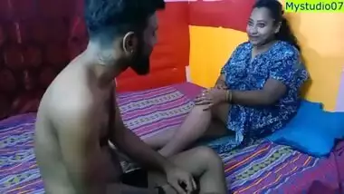 Indian hot milf bhabhi caught while watching porn! Hindi homemade sex