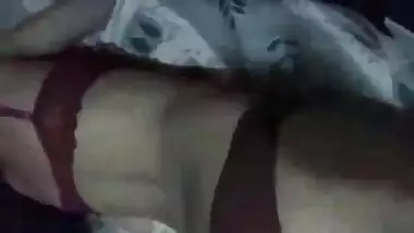 Mallu bhabhi lying in bed with panty pulled...