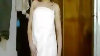 Indian Sexy Girl Dancing In Towel After Shower