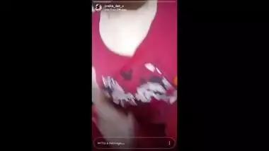 No way miss ! Sneha insta live strip to bra, Pressing boobs,Areola visible