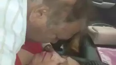 Mature couple caught fucking in car