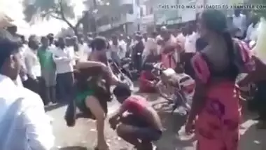 Tranny beats her slave in public 