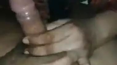 Sexy Bhabi handjob husband cock