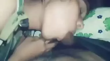 Horny Indian GF giving blowjob to BF