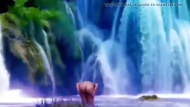 Desi nude at waterfall