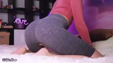 Perfect fitness ass in leggins and masturbating wet pussy