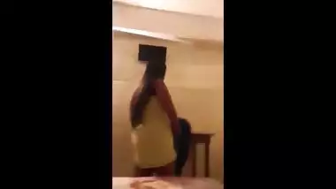 Desi wife in hotel with husband
