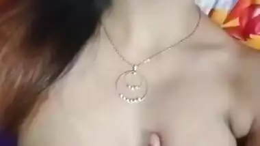 Sexy girl boob pressing for lover