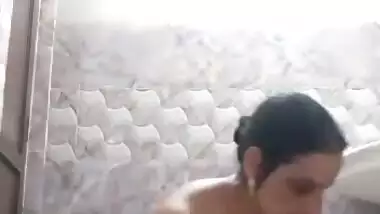 horny indian milf bathing selfie