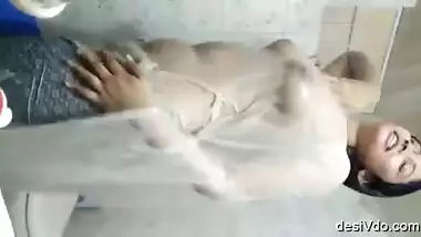 Bangladesi Girl bathing in saaree