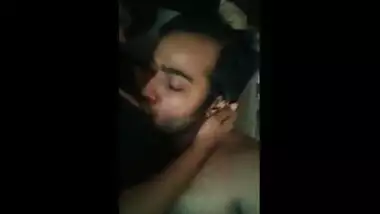 College teen girl grabs lover’s head to suck nipple