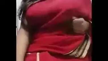 Breasty Indian girl exposes her smoking sexy large boobs