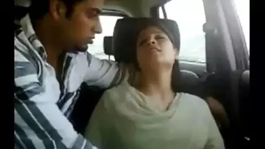 Desi Indian wife gives oral sex to husbands friend in car