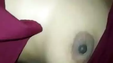 Sleeping Wife Boob and Pussy Record By Husband