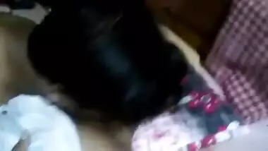 Desi couple sucking wife boob