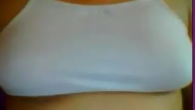 desi horny girl playing with her boobs 