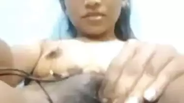 Tamil girl showing her hairy pussy on VC