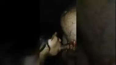 Desi wife gives quick blowjob with cum in mouth
