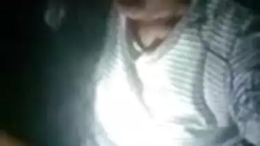 Hot XXX selfie of Desi MILF rubbing her cute pussy in the darkness