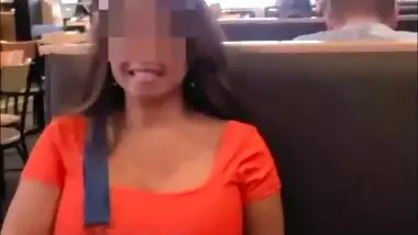 Desi NRI hot show at restaurant before food arrives