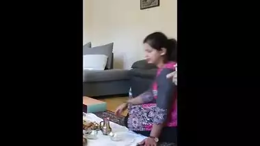 Desi Girl Deep Cleavage and Hot Leggins getting down from BUTT
