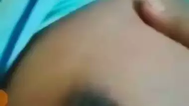 Selfie video call of sexy girlfriend showing nude body