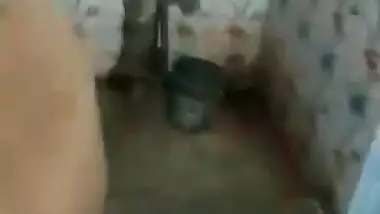 Desi couple romance in bathroom