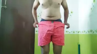 Indian boy removing underwear