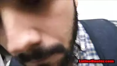 Straight Handsome Bearded Latino Suck off gay uncut cock