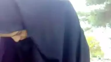 Hijabi Girl Changing Panty In Park