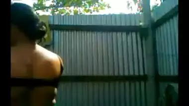 Big boobs indian village bhabhi outdoor bath selfie