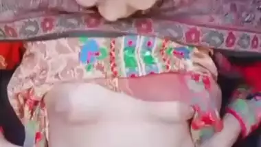 Hijabi paki girl shows boobs and hairy pussy