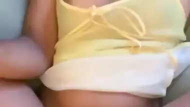 Watch Me In My See Through Yellow Dress! Bwc Pov Missionary Cumshot. Full On Of With Cum Twice
