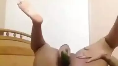 Very Hot Desi Girl Got A Huge Cucumber To Fuck Her Pussy